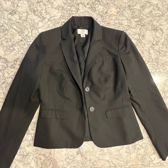 Loft Suit Jacket - Black Petite Size 0 - Picture 6 of 9